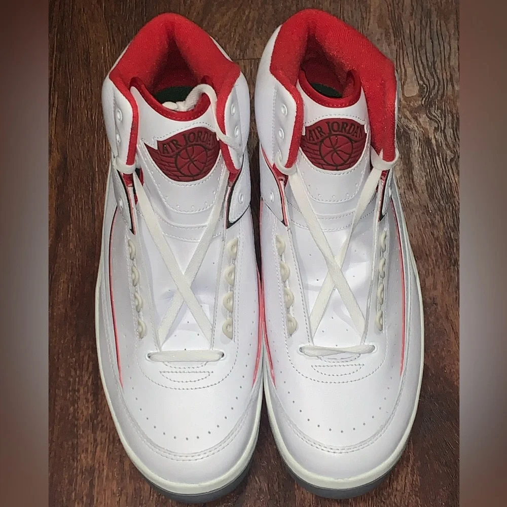 Jordan Men’s White Red Green Leather Sneakers